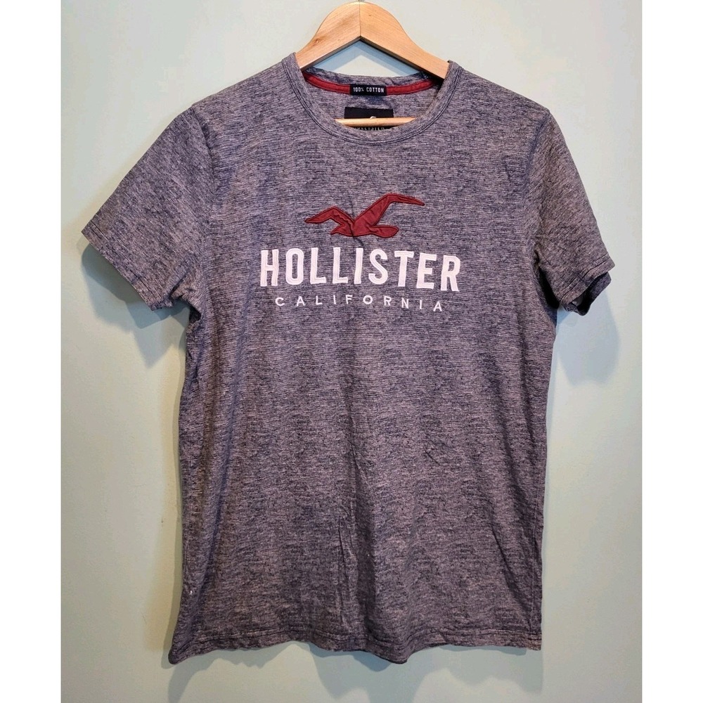 Hollister Spell Out Embroidered Logo Unisex Short Sleeve T Shirt Sz M